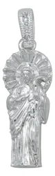 Dije San Judas Tadeo Plata 925 Liso con Zirconia - Imagen 1