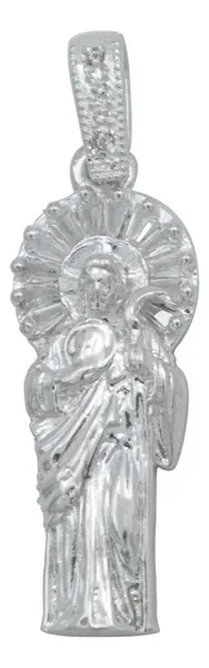 Dije San Judas Tadeo Plata 925 Liso con Zirconia - Imagen 1