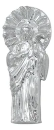 Dije San Judas Tadeo Plata 925 Liso con Zirconia - Imagen 2