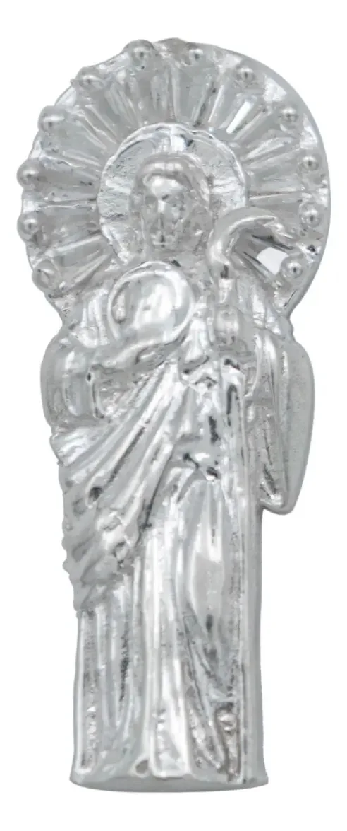 Dije San Judas Tadeo Plata 925 Liso con Zirconia - Imagen 1