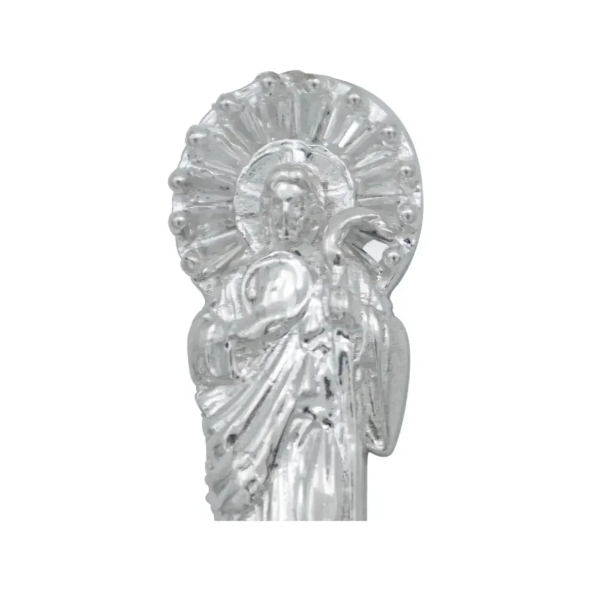 Dije San Judas Tadeo Plata 925 Liso con Zirconia - Imagen 3