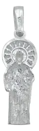 Dije San Judas Tadeo Plata 925 Liso con Zirconia - Imagen 5
