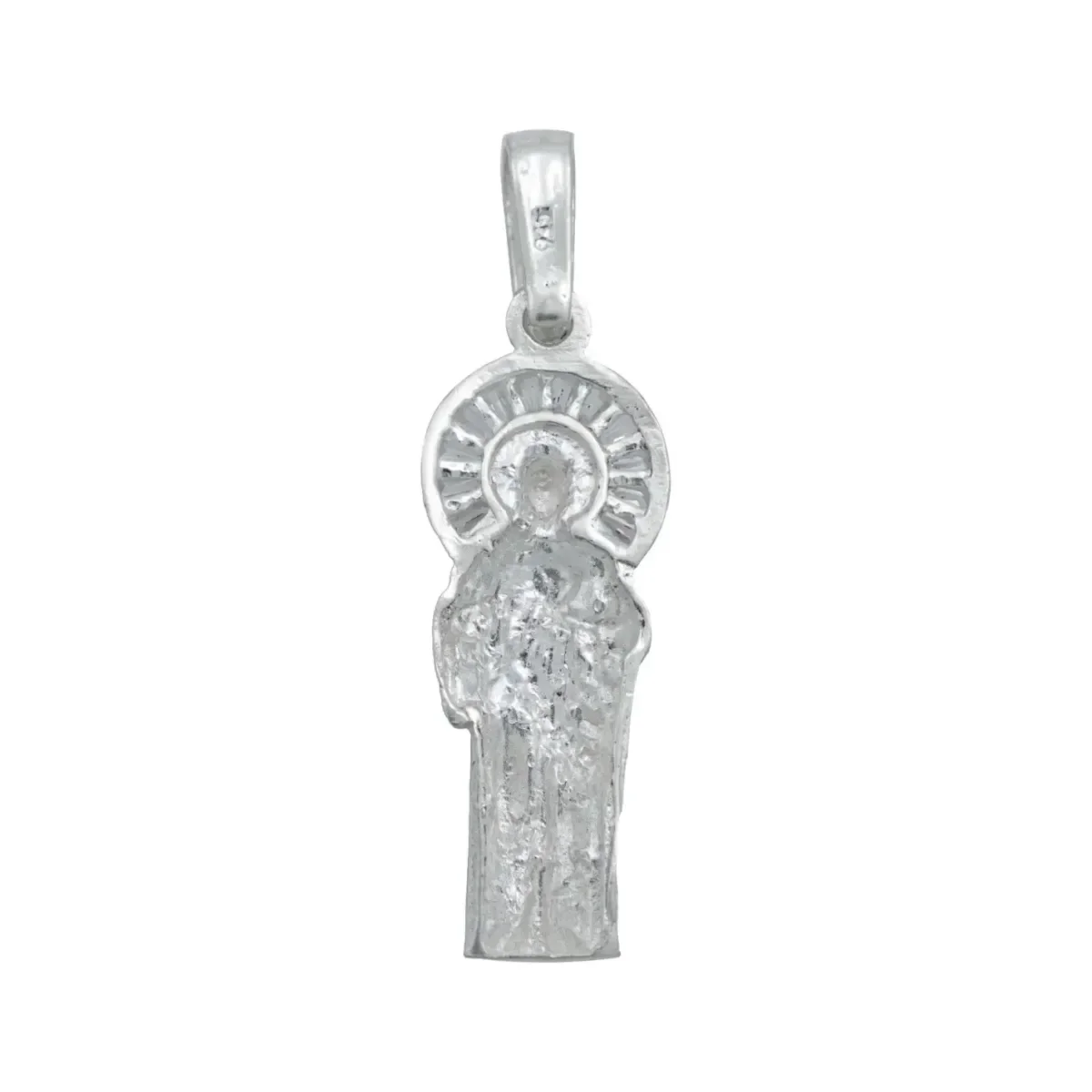 Dije San Judas Tadeo Plata 925 Liso con Zirconia - Imagen 5