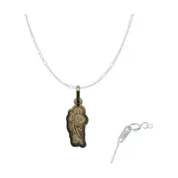 Dije San Judas Tadeo Oro 10k Liso con Cadena Eslabón para Mujer - Imagen 1