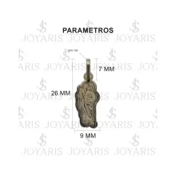 Dije San Judas Tadeo Oro 10k Liso con Cadena Eslabón para Mujer - Imagen 2