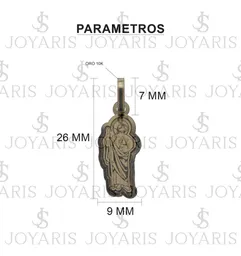 Dije San Judas Tadeo Oro 10k Liso con Cadena Eslabón para Mujer - Imagen 2