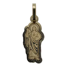 Dije San Judas Tadeo Oro 10k Liso con Cadena Eslabón para Mujer - Imagen 3