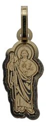 Dije San Judas Tadeo Oro 10k Liso con Cadena Eslabón para Mujer - Imagen 3