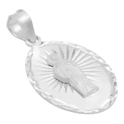 Dije San Judas Tadeo Plata 925 Oval Diamantado - Imagen 2
