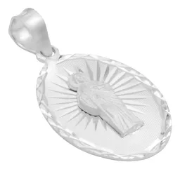 Dije San Judas Tadeo Plata 925 Oval Diamantado - Imagen 2