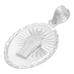 Dije San Judas Tadeo Plata 925 Oval Diamantado - Imagen 3