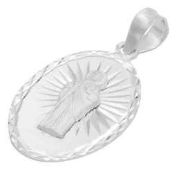 Dije San Judas Tadeo Plata 925 Oval Diamantado - Imagen 3