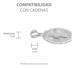 Dije San Judas Tadeo Plata 925 Oval Diamantado - Imagen 6