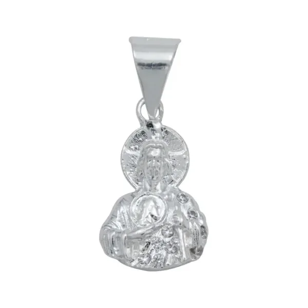 Dije San Judas Tadeo Torso Plata Ley .925 con Zirconia Blanca - Imagen 1