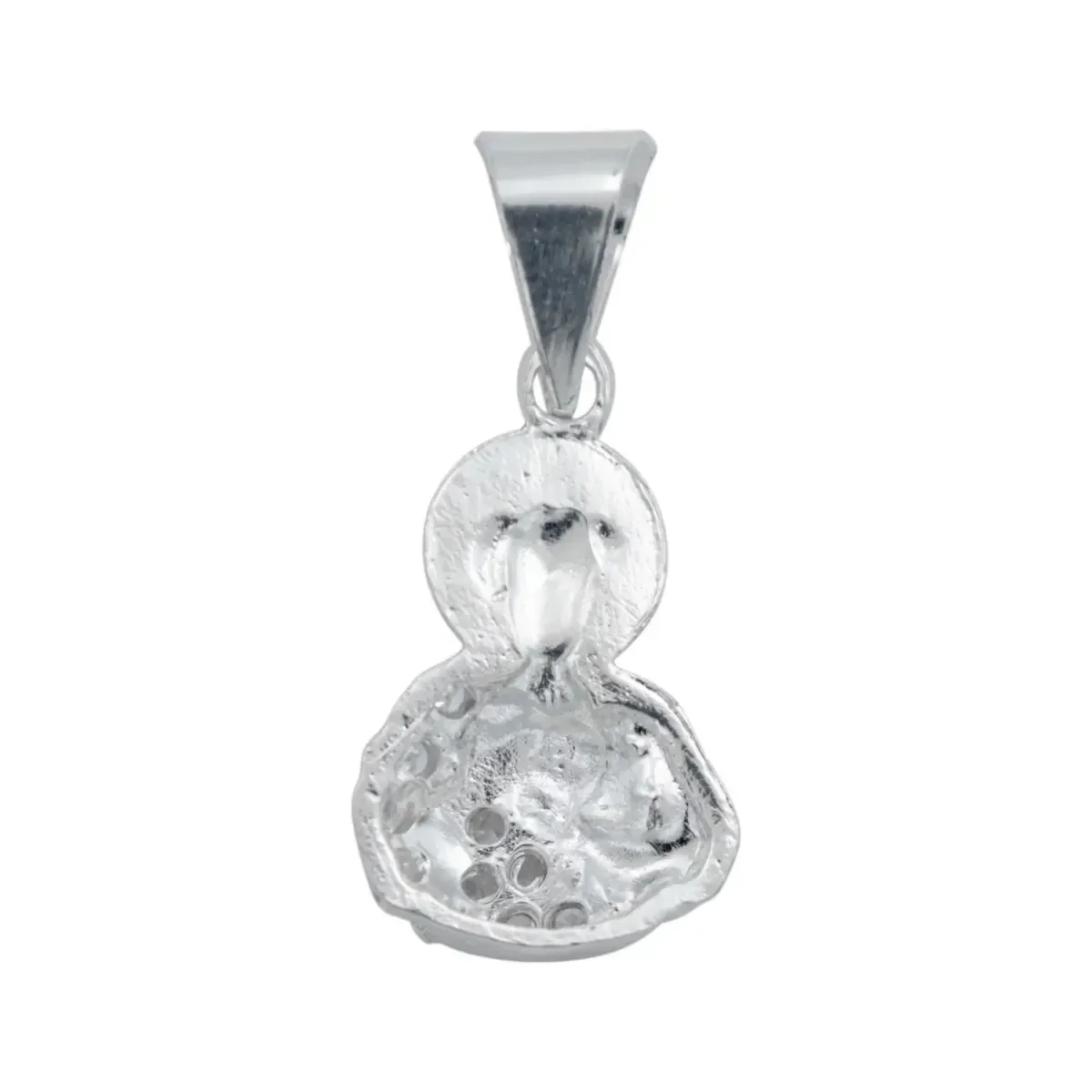 Dije San Judas Tadeo Torso Plata Ley .925 con Zirconia Blanca - Imagen 4