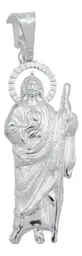 Dije San Judas Tadeo Plata 925 Troquelado con Detalle Diamantado - Imagen 1