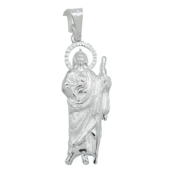 Dije San Judas Tadeo Plata 925 Troquelado con Detalle Diamantado - Imagen 1