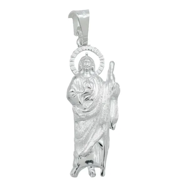 Dije San Judas Tadeo Plata 925 Troquelado con Detalle Diamantado - Imagen 1