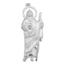 Dije San Judas Tadeo Plata 925 Troquelado con Detalle Diamantado - Imagen 2