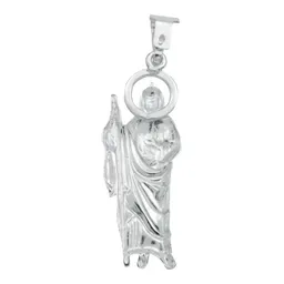 Dije San Judas Tadeo Plata 925 Troquelado con Detalle Diamantado - Imagen 3