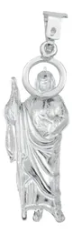 Dije San Judas Tadeo Plata 925 Troquelado con Detalle Diamantado - Imagen 3