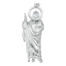 Dije San Judas Tadeo Plata 925 Troquelado con Detalle Diamantado - Imagen 4