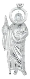 Dije San Judas Tadeo Plata 925 Troquelado con Detalle Diamantado - Imagen 4