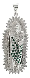 Dije San Judas Tadeo Plata 925 con Zirconia y Resplandor - Imagen 1