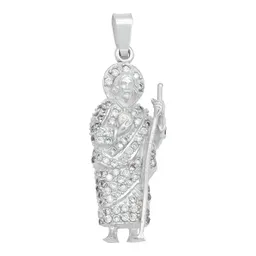 Dije San Judas Tadeo Plata Ley 925 con Zirconia Transparente - Imagen 1
