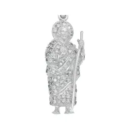 Dije San Judas Tadeo Plata Ley 925 con Zirconia Transparente - Imagen 2