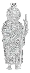 Dije San Judas Tadeo Plata Ley 925 con Zirconia Transparente - Imagen 2