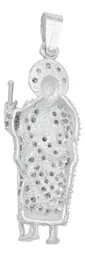 Dije San Judas Tadeo Plata Ley 925 con Zirconia Transparente - Imagen 3