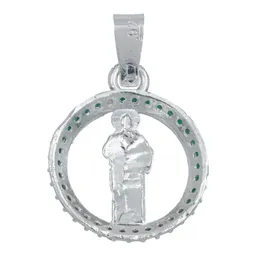 Dije San Judas Tadeo Plata 925 Zirconia Verde Hombre - Imagen 3