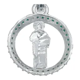 Dije San Judas Tadeo Plata 925 Zirconia Verde Hombre - Imagen 4