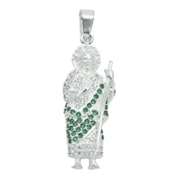 Dije San Judas Tadeo Plata 925 con Zirconia Verde - Imagen 1