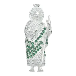 Dije San Judas Tadeo Plata 925 con Zirconia Verde - Imagen 2
