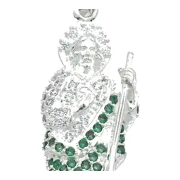 Dije San Judas Tadeo Plata 925 con Zirconia Verde - Imagen 3