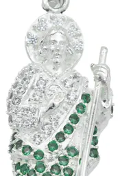 Dije San Judas Tadeo Plata 925 con Zirconia Verde - Imagen 3