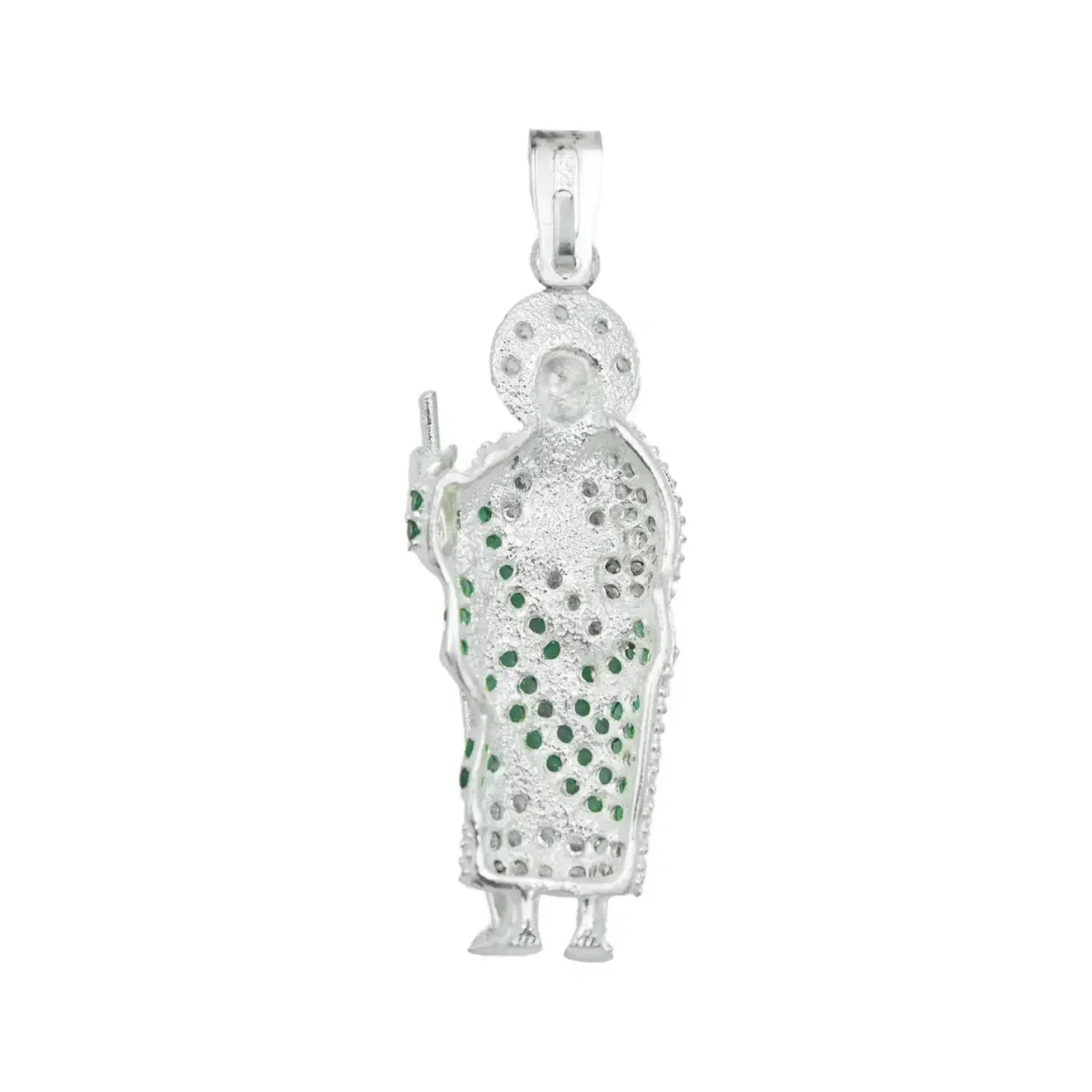 Dije San Judas Tadeo Plata 925 con Zirconia Verde - Imagen 5
