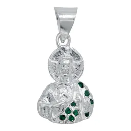 Dije San Judas Tadeo Plata 925 con Zirconia Verde Torso - Imagen 1