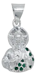 Dije San Judas Tadeo Plata 925 con Zirconia Verde Torso - Imagen 1