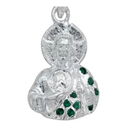 Dije San Judas Tadeo Plata 925 con Zirconia Verde Torso - Imagen 2