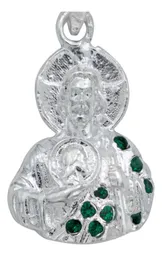Dije San Judas Tadeo Plata 925 con Zirconia Verde Torso - Imagen 2