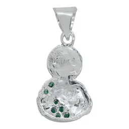 Dije San Judas Tadeo Plata 925 con Zirconia Verde Torso - Imagen 3