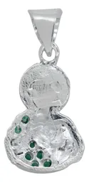 Dije San Judas Tadeo Plata 925 con Zirconia Verde Torso - Imagen 3