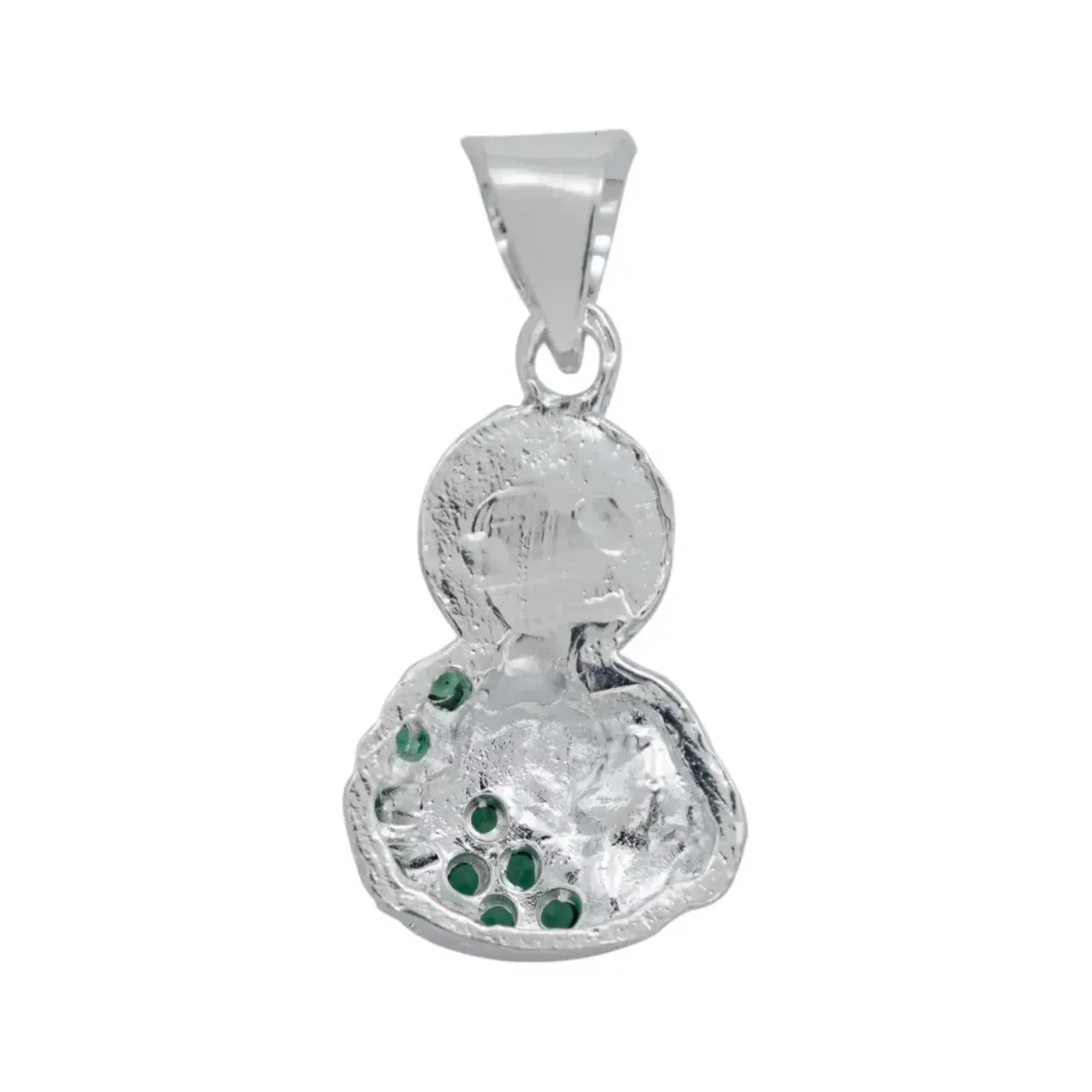 Dije San Judas Tadeo Plata 925 con Zirconia Verde Torso - Imagen 3