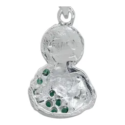 Dije San Judas Tadeo Plata 925 con Zirconia Verde Torso - Imagen 4