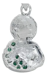 Dije San Judas Tadeo Plata 925 con Zirconia Verde Torso - Imagen 4