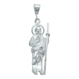 Dije San Judas Tadeo Plata 925 con Zirconias Brillantes Detallado - Imagen 1