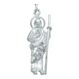 Dije San Judas Tadeo Plata 925 con Zirconias Brillantes Detallado - Imagen 2